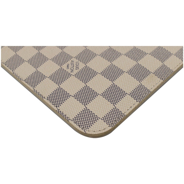 LOUIS VUITTON Neverfull MM Damier Azur Pochette Wristlet Pouch Rose Ballerine