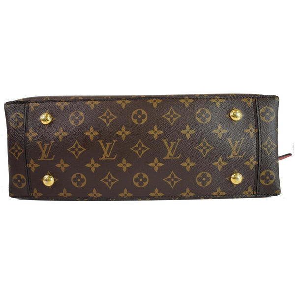 Louis Vuitton Flower Monogram Canvas Shoulder Tote Bag long flat bottom