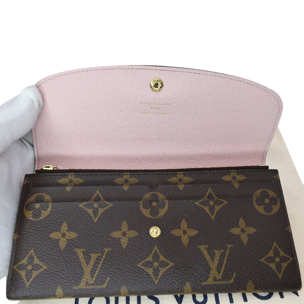 LOUIS VUITTON Emilie Monogram Canvas Wallet Rose Ballerine