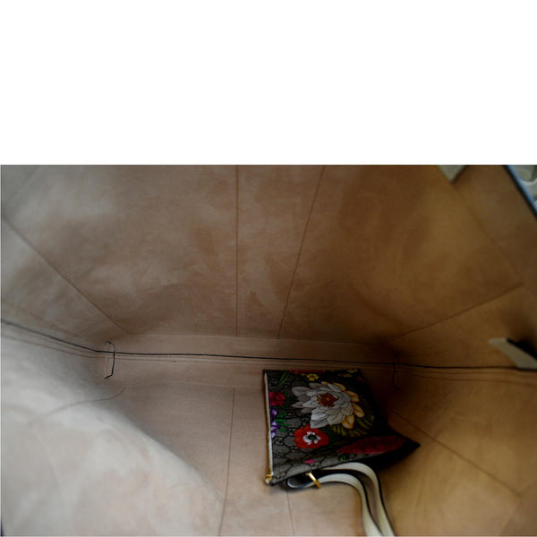 Gucci Ophidia GG Flora Vertical Shopping Tote Bag White
