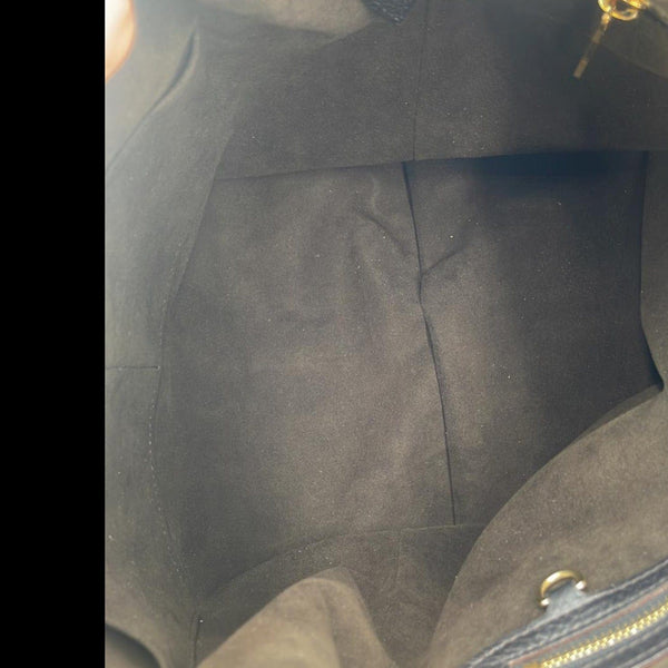 Louis Vuitton Selene MM Mahina Leather Tote Shoulder Bag Black Noir