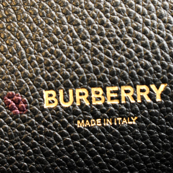 BURBERRY Title Leather Tote Bag Black