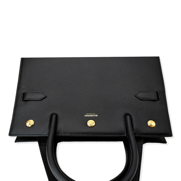 BURBERRY Title Leather Tote Bag Black