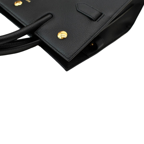 BURBERRY Title Leather Tote Bag Black