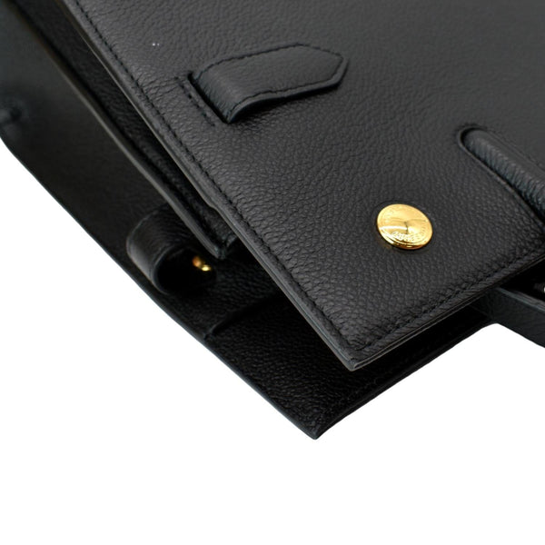 BURBERRY Title Leather Tote Bag Black