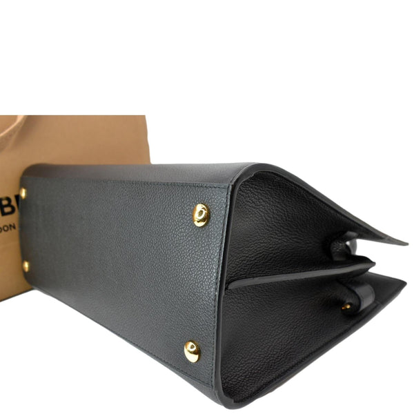 BURBERRY Title Leather Tote Bag Black