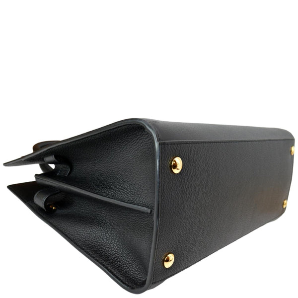 BURBERRY Title Leather Tote Bag Black