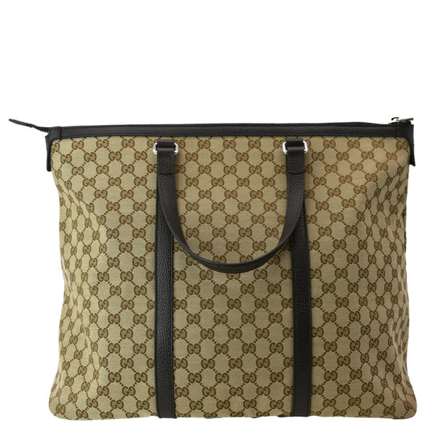 GUCCI GG Canvas Tote Travel Bag Beige 449170