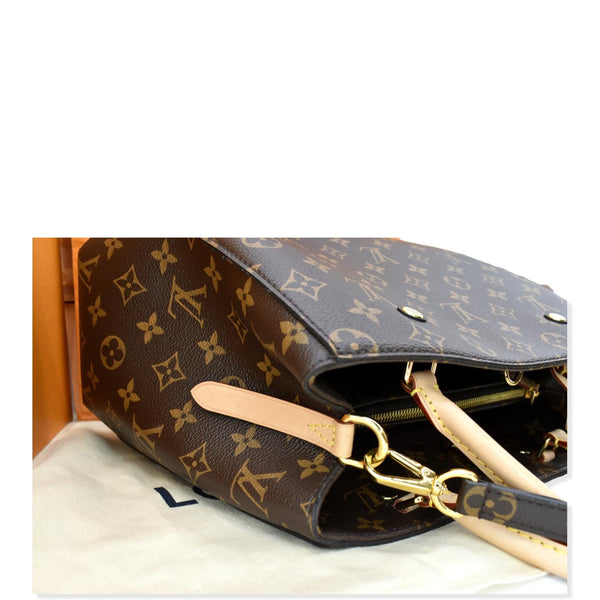 LOUIS VUITTON Montaigne MM Monogram Canvas Shoulder Bag Brown