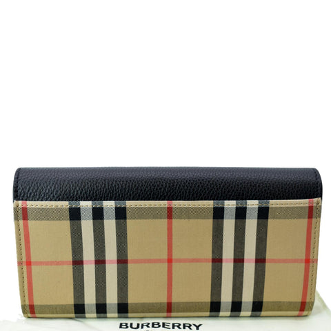 BURBERRY Vintage Check Leather Wallet Beige