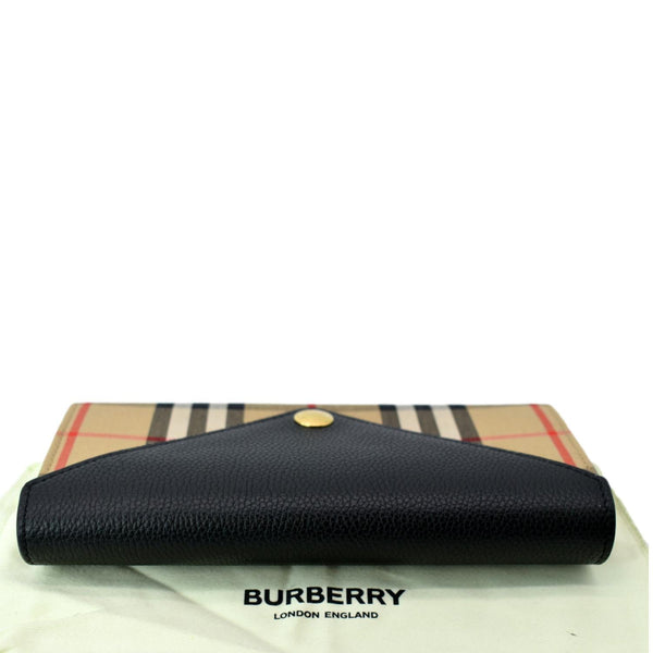 BURBERRY Vintage Check Leather Wallet Beige
