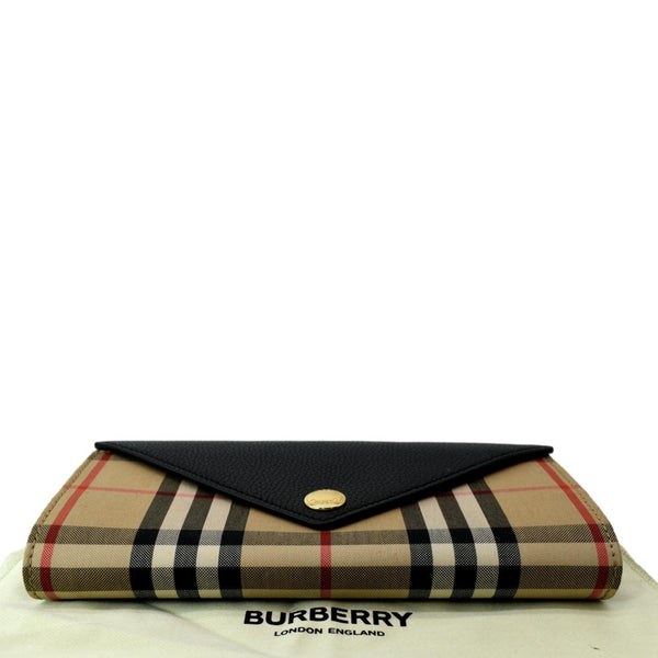 BURBERRY Vintage Check Leather Wallet Beige