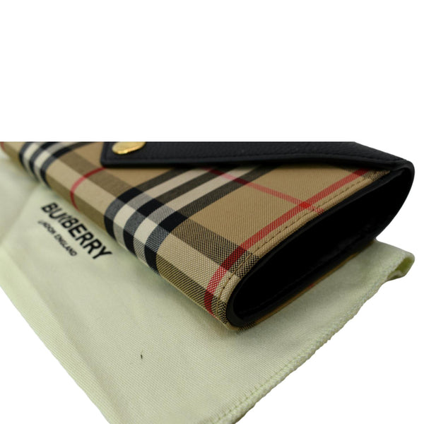 BURBERRY Vintage Check Leather Wallet Beige