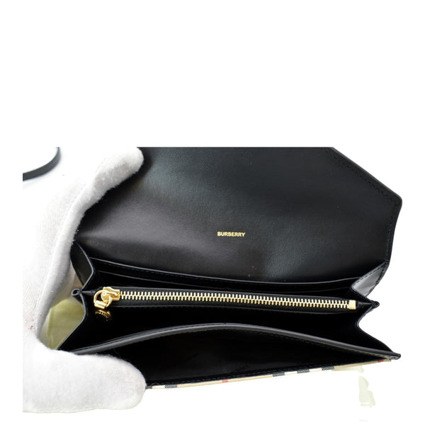 BURBERRY Vintage Check Leather Wallet Beige