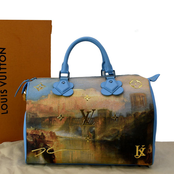 LOUIS VUITTON Jeff Koons Turner Speedy 30 Printed Canvas Satchel Bag Multicolor