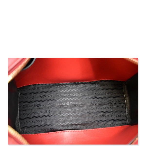 PRADA Saffiano City Calfskin Esplanade Crossbody Bag Red