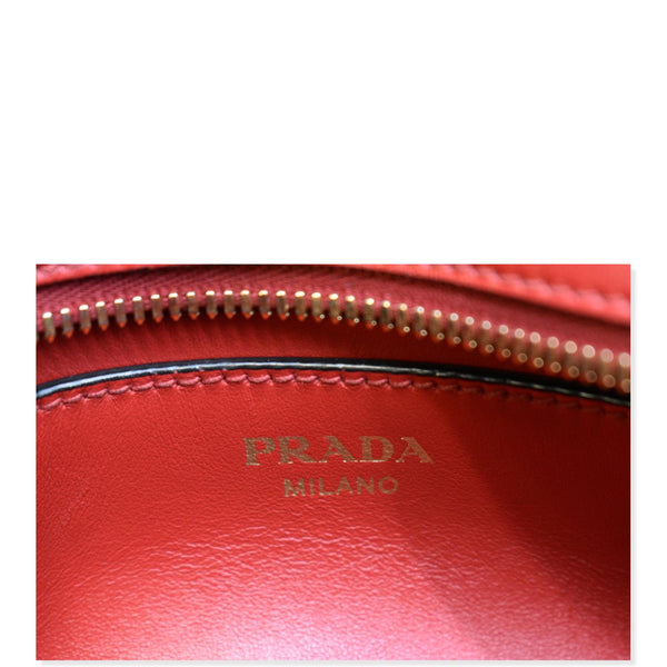 PRADA Saffiano City Calfskin Esplanade Crossbody Bag Red