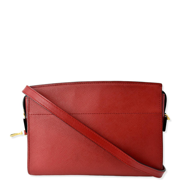 PRADA Saffiano City Calfskin Esplanade Crossbody Bag Red