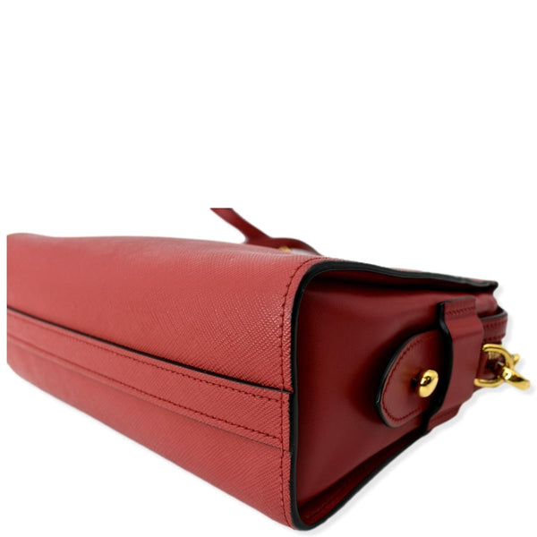 PRADA Saffiano City Calfskin Esplanade Crossbody Bag Red