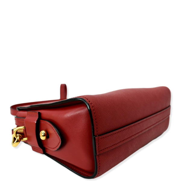 PRADA Saffiano City Calfskin Esplanade Crossbody Bag Red