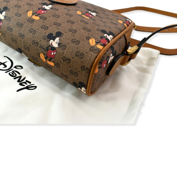 GUCCI x Disney Mickey Mouse GG Supreme Coated Canvas Crossbody Bag Brown 602536