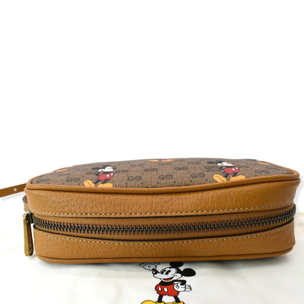GUCCI x Disney Mickey Mouse GG Supreme Coated Canvas Crossbody Bag Brown 602536