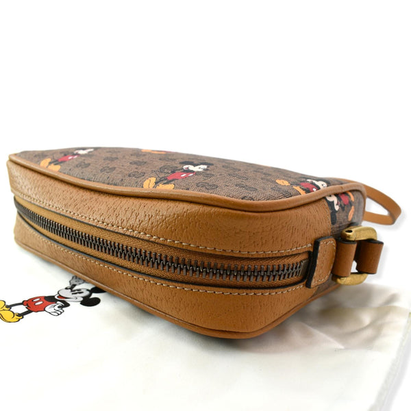 GUCCI x Disney Mickey Mouse GG Supreme Coated Canvas Crossbody Bag Brown 602536