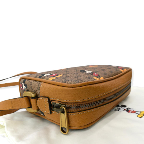 GUCCI x Disney Mickey Mouse GG Supreme Coated Canvas Crossbody Bag Brown 602536