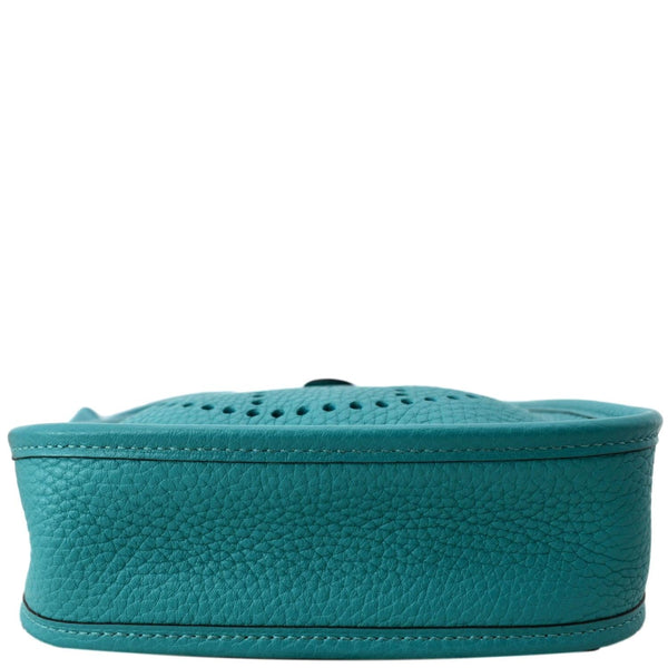 HERMES Evelyne TPM Clemence Leather Crossbody Bag Teal