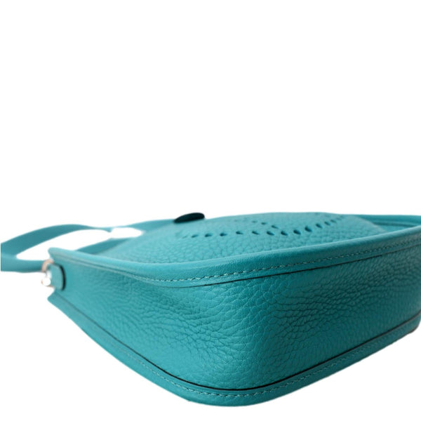 HERMES Evelyne TPM Clemence Leather Crossbody Bag Teal