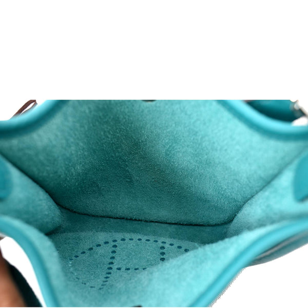 HERMES Evelyne TPM Clemence Leather Crossbody Bag Teal