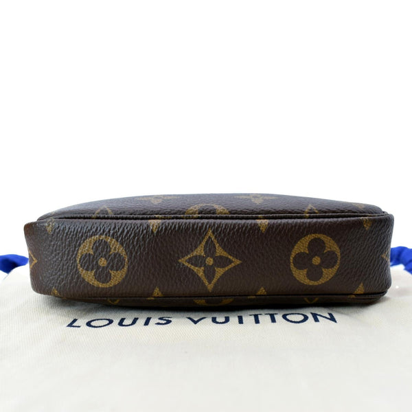 LOUIS VUITTON Mini Pochette Monogram Canvas Accessories Pouch Brown