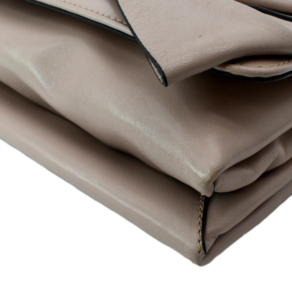 VALENTINO Garavani Bow Chain Leather Shoulder Bag Light Pink