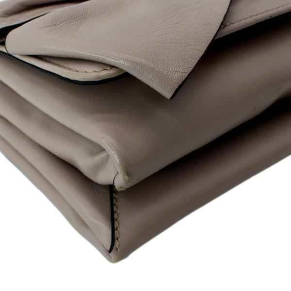 VALENTINO Garavani Bow Chain Leather Shoulder Bag Light Pink