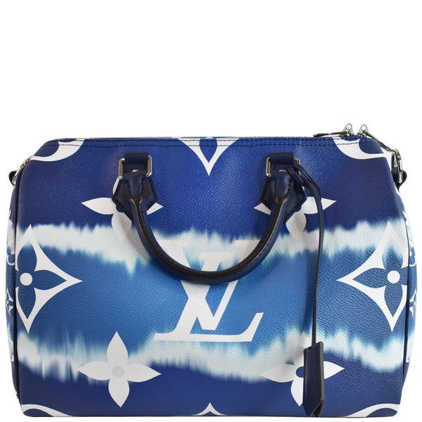 LOUIS VUITTON Escale Speedy 30 Bandouliere Monogram Canvas Shoulder Bag Blue