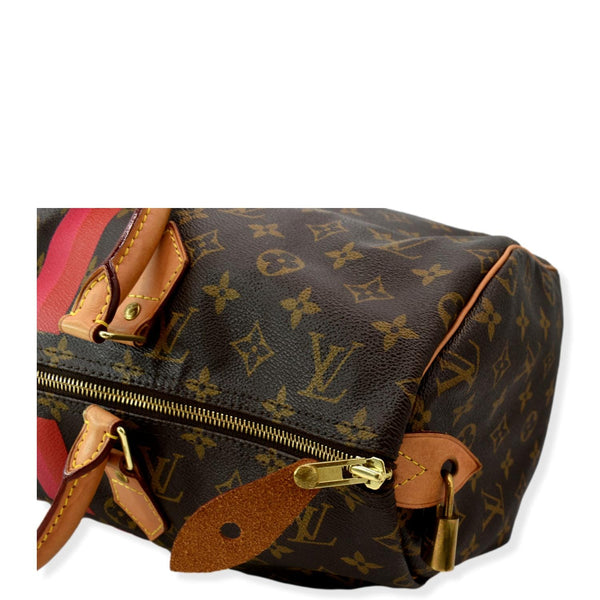 LOUIS VUITTON Speedy 40 Monogram Canvas Satchel Bag Brown