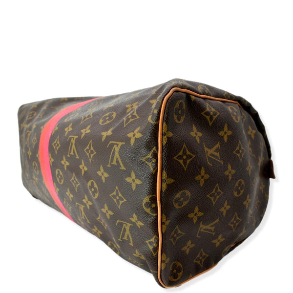 LOUIS VUITTON Speedy 40 Monogram Canvas Satchel Bag Brown