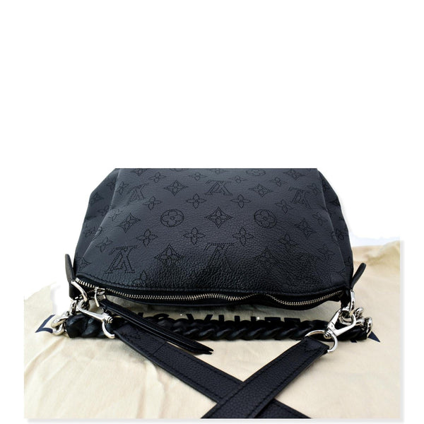 LOUIS VUITTON Babylone Monogram Mahina Leather Chain Shoulder Bag Black