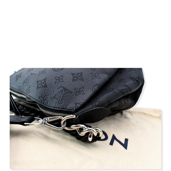 LOUIS VUITTON Babylone Monogram Mahina Leather Chain Shoulder Bag Black