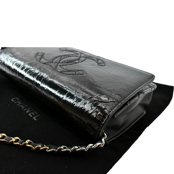 CHANEL CC WOC Patent leather Wallet On Chain Crossbody Bag Black
