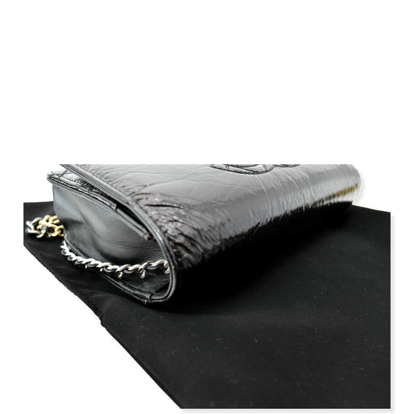 CHANEL CC WOC Patent leather Wallet On Chain Crossbody Bag Black