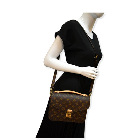 LOUIS VUITTON Metis Pochette Monogram Canvas Crossbody Bag Brown
