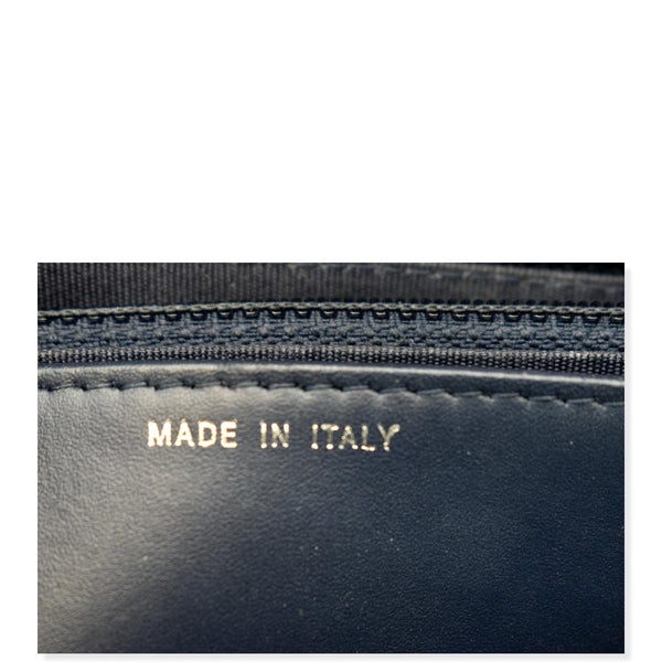 CHANEL WOC Chevron Patent Leather Crossbody Wallet On Chain Bag Blue