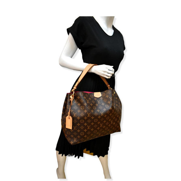 LOUIS VUITTON Graceful MM Monogram Canvas Shoulder Bag Brown