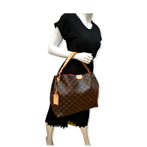 LOUIS VUITTON Graceful MM Monogram Canvas Shoulder Bag Brown