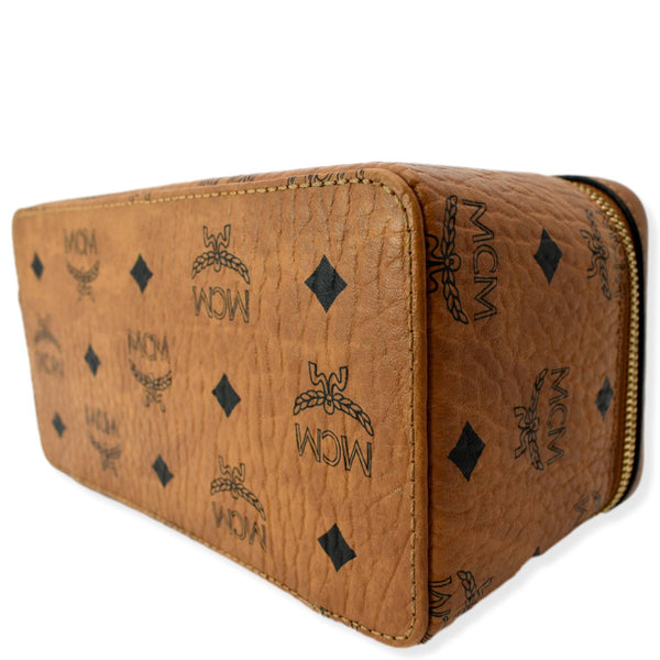 MCM Rockstar Monogram Visetos Vanity Case Cognac