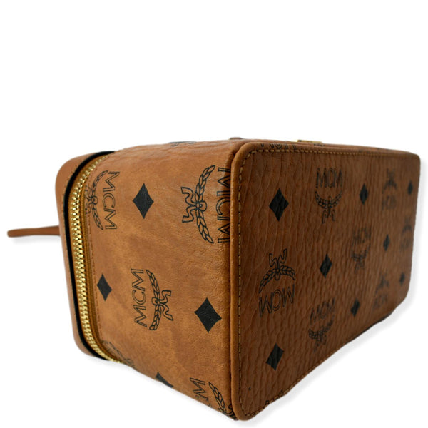 MCM Rockstar Monogram Visetos Vanity Case Cognac