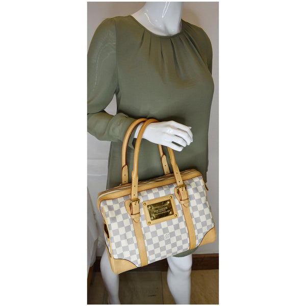 LOUIS VUITTON Berkeley Damier Azur Satchel Bag White