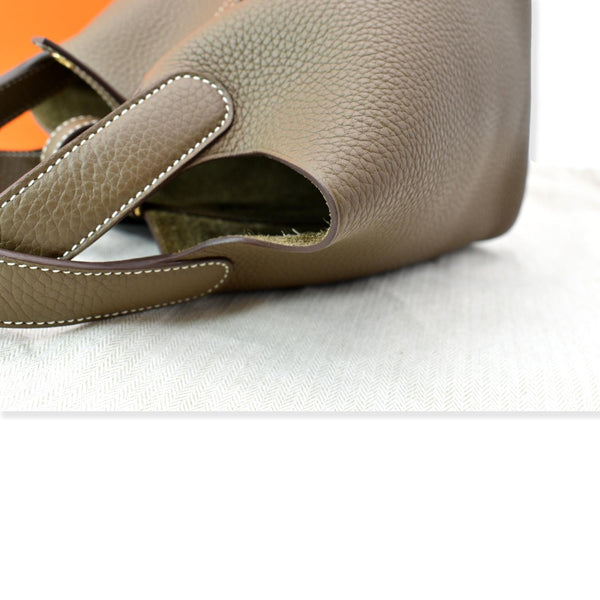 HERMES Picotin Lock 18 Taurillon Clemence Leather Tote Bag Taupe