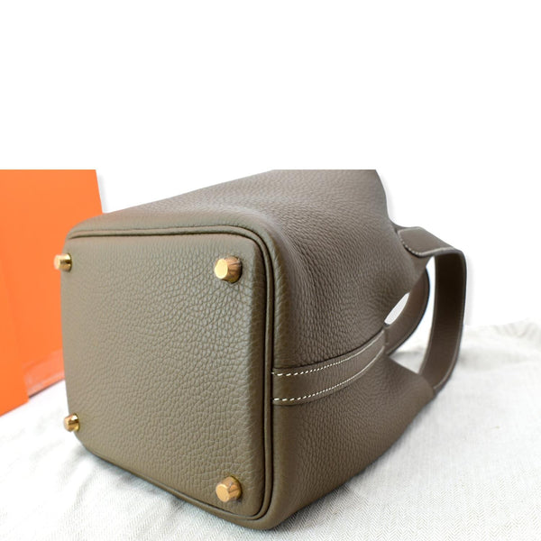 HERMES Picotin Lock 18 Taurillon Clemence Leather Tote Bag Taupe
